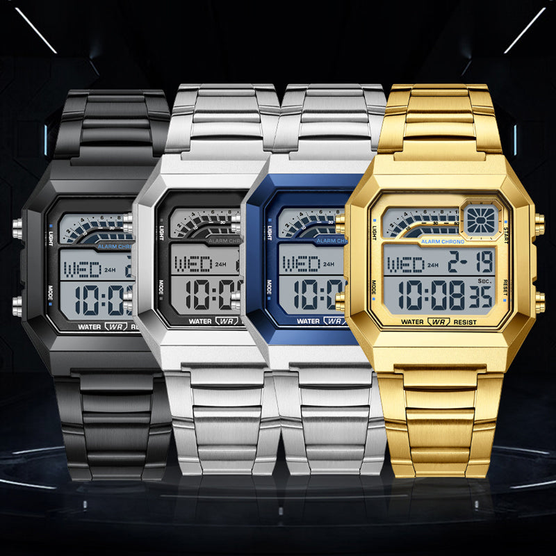 ⌚ SCONTO DEL 50%! ⏱️ Orologio digitale unisex con display quadrato – Display luminoso, impermeabile fino a 50 m e cinturino leggero e resistente 🌙