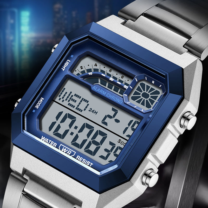 ⌚ SCONTO DEL 50%! ⏱️ Orologio digitale unisex con display quadrato – Display luminoso, impermeabile fino a 50 m e cinturino leggero e resistente 🌙