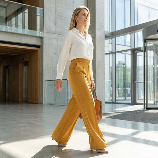 🌸ULTIMO GIORNO DELL'OFFERTA SPECIALE - SCONTO DEL 62%💕Pantaloni a vita alta con gamba larga da donna, tinta unita