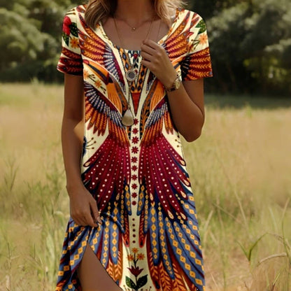 🔥Especiais de Carnaval🎊📣Vestido feminino floral de manga curta