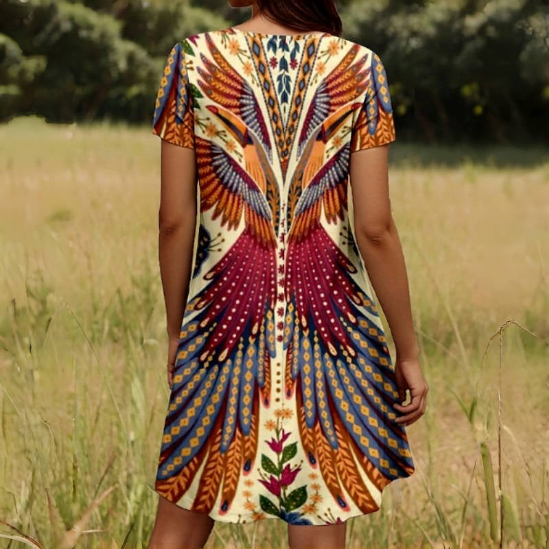 🔥Especiais de Carnaval🎊📣Vestido feminino floral de manga curta