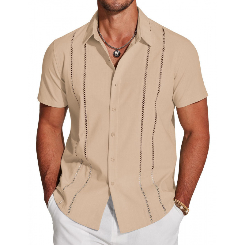 ✨👔 Camisa masculina de manga curta elegante e leve perfeita para o dia a dia e verão