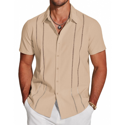 ✨👔 Camisa masculina de manga curta elegante e leve perfeita para o dia a dia e verão
