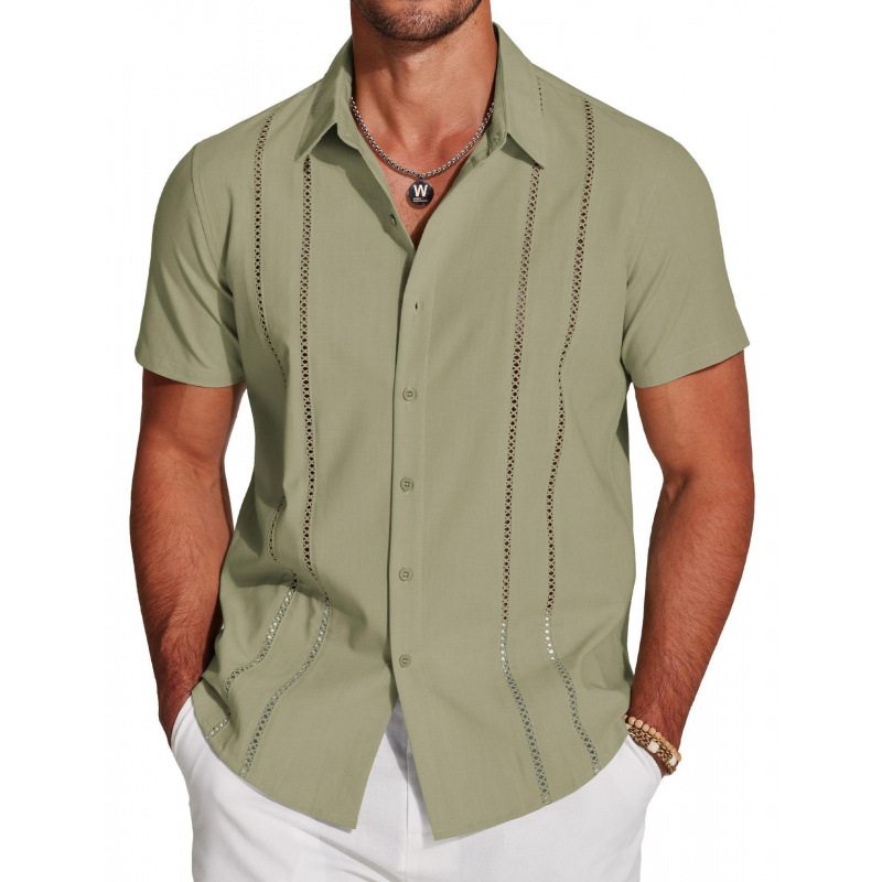 ✨👔 Camisa masculina de manga curta elegante e leve perfeita para o dia a dia e verão