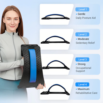 🩹 50% DE DESCONTO EM PROMOÇÃO RELÂMPAGO! ⚡ Alongador Lombar – Suporte Ergonômico para a Coluna, Níveis de Alongamento Ajustáveis, Leve e Portátil 🪑
