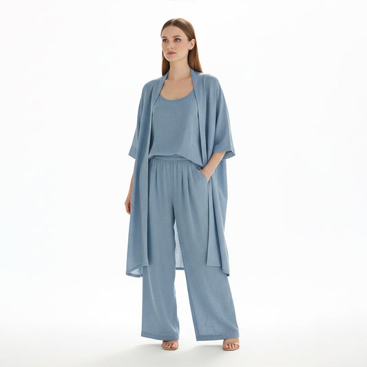 Elegante completo da tempo libero da donna a 3 pezzi dal taglio ampio