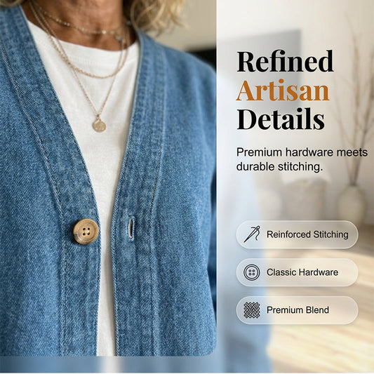 📢📢SCONTO DEL 60%!!!⏰Giacca di jeans classica con bottoni da donna