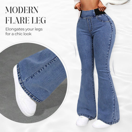 💎 SCONTO DEL 52%! 💎 Jeans a zampa d'elefante a vita alta da donna – Denim elasticizzato, silhouette slanciata e comfort assoluto 👖💙