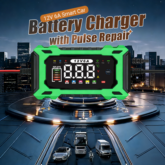 🢢📢50% DI SCONTO!! ⏰ Caricabatteria intelligente per auto da 12 V e 6 A con funzione di riparazione a impulsi
