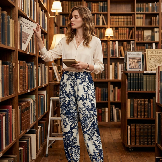 Pantaloni da jogging vintage a vita alta con motivo floreale