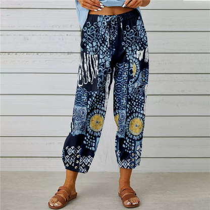 Pantaloni da jogging vintage a vita alta con motivo floreale