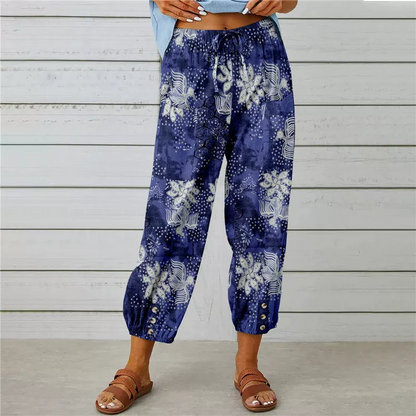Pantaloni da jogging vintage a vita alta con motivo floreale
