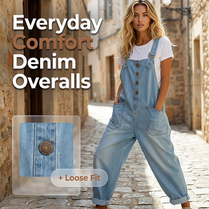 👖🔥 SCONTO DEL 50% 💥 Salopette baggy in denim da donna con tasche: casual, comoda e di gran moda ✨