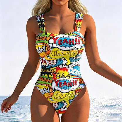👙✨ Sconto del 50%! 💃 Costume da bagno intero da donna con stampa moderna