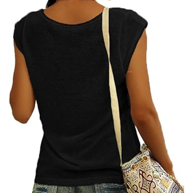 Canotta casual con scollo a V e vestibilità ampia da donna