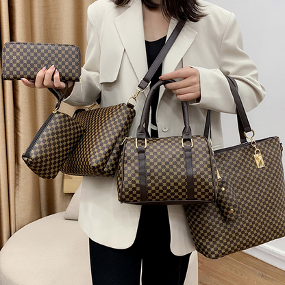 📢📢50% DE DESCONTO!! ⏰ Conjunto elegante de bolsas 6 em 1 para mamãe e bebê – Estampadas, versáteis: para usar no ombro, transversalmente e como bolsa de mão, para o dia a dia 🌿