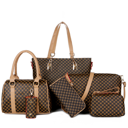📢📢50% DE DESCONTO!! ⏰ Conjunto elegante de bolsas 6 em 1 para mamãe e bebê – Estampadas, versáteis: para usar no ombro, transversalmente e como bolsa de mão, para o dia a dia 🌿