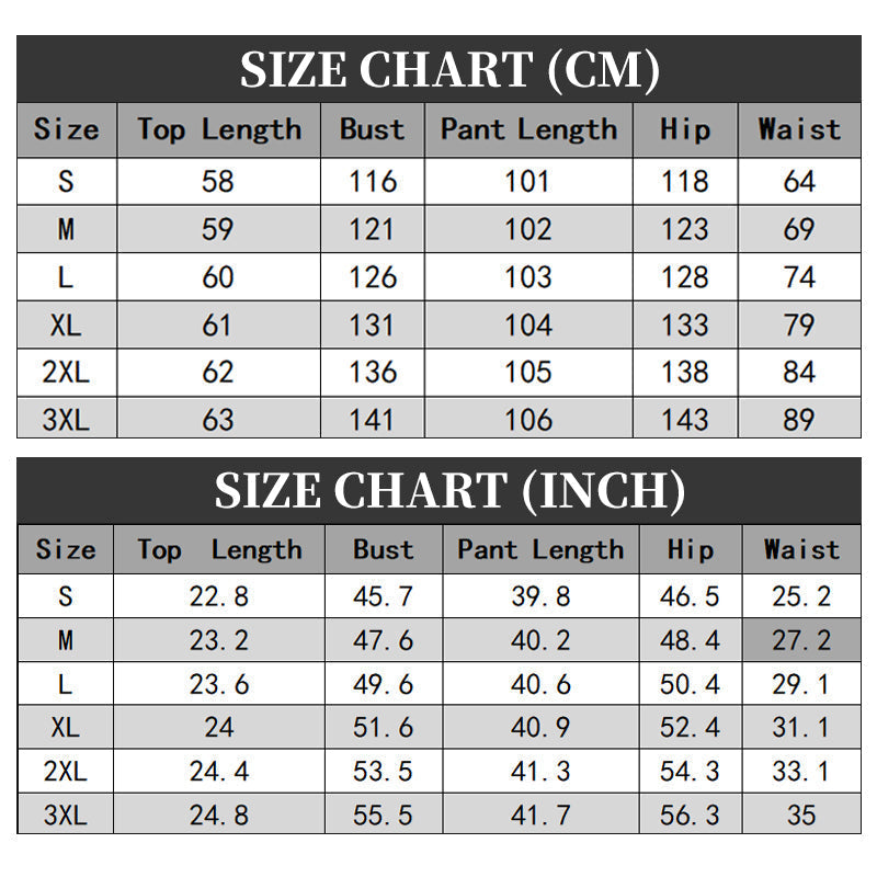 Completo da donna a due pezzi: top stampato e pantaloni abbinati.