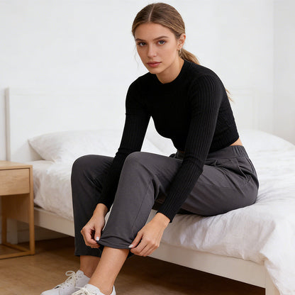 ⏰SCONTO DEL 50%!✨Pantaloni a zampa con tasche da donna, taglie forti