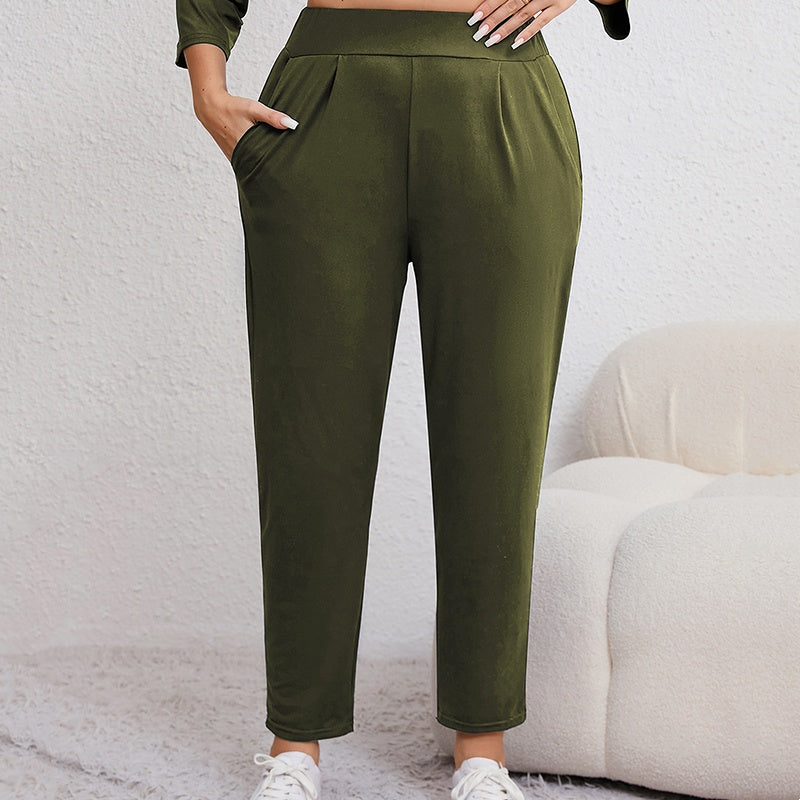 ⏰SCONTO DEL 50%!✨Pantaloni a zampa con tasche da donna, taglie forti