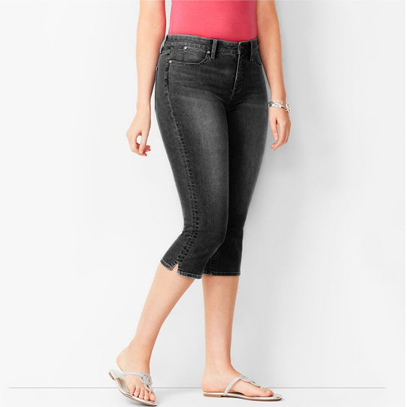 🔥 IN QUESTO MOMENTO: SCONTO DEL 50% 👖 Jeans capri elasticizzati da donna ✨ Taglio che valorizza la figura, ideali per tutti i giorni e per le vacanze ☀️