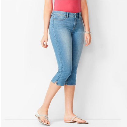🔥 IN QUESTO MOMENTO: SCONTO DEL 50% 👖 Jeans capri elasticizzati da donna ✨ Taglio che valorizza la figura, ideali per tutti i giorni e per le vacanze ☀️