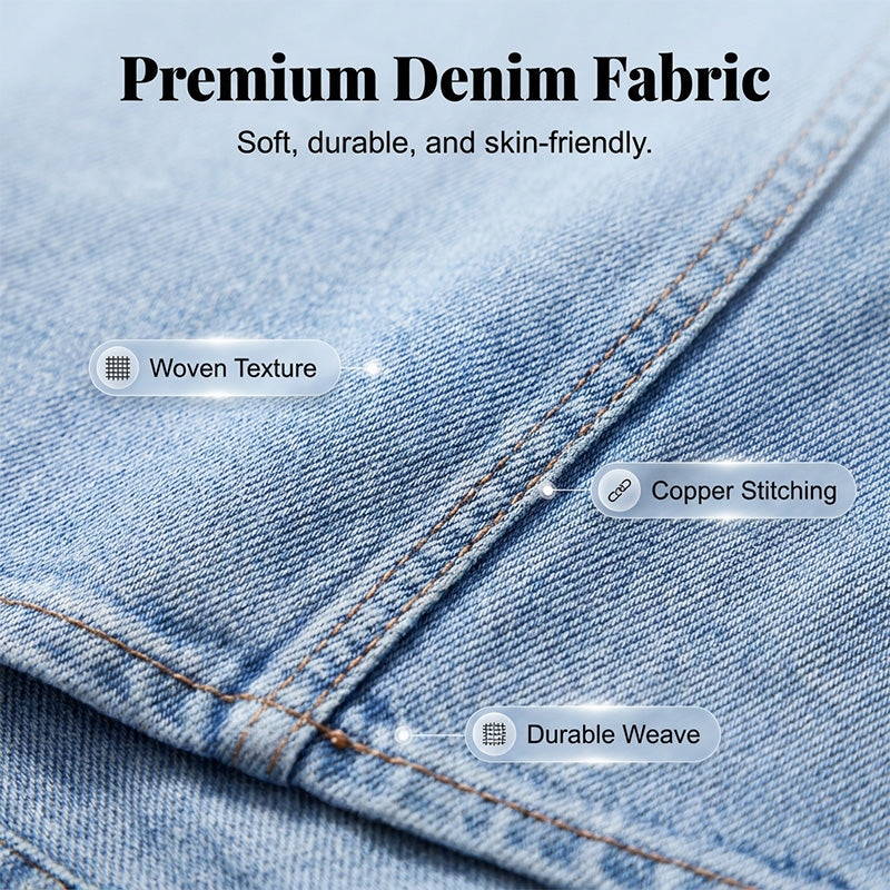 Saia jeans feminina de cintura alta com fenda na frente