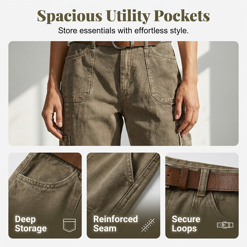 👖 SCONTO DEL 50% IN QUESTO MOMENTO! 🌿 Pantaloni cargo casual da donna – Tasche capienti, tessuto traspirante e vestibilità comoda – Comodità per tutti i giorni, perfetti per la bella stagione ✨