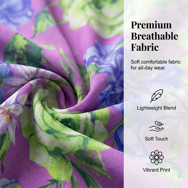🌸50% DE DESCONTO AGORA! 🌸Vestido feminino em formato de A com estampa floral, decote em V e babados
