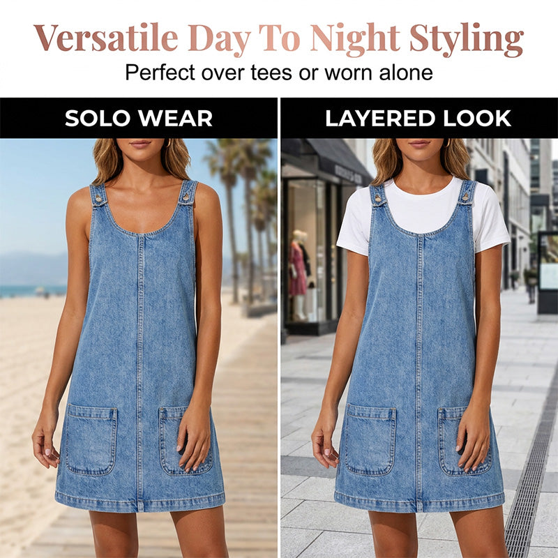 🔥 Il look più di tendenza di quest'estate! Salopette casual in denim da donna