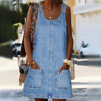 🔥 Il look più di tendenza di quest'estate! Salopette casual in denim da donna