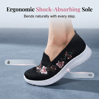 👟🌸 Scarpe slip-on in maglia con motivi floreali