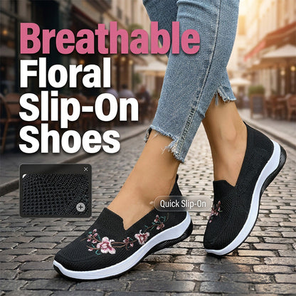 👟🌸 Scarpe slip-on in maglia con motivi floreali