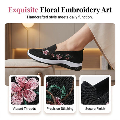 👟🌸 Scarpe slip-on in maglia con motivi floreali