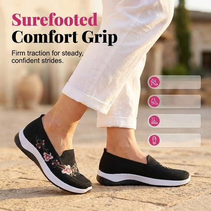 👟🌸 Scarpe slip-on in maglia con motivi floreali