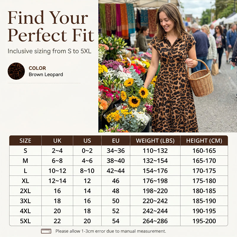 👗 SCONTO DEL 50% 🐆 Elegante abito da donna con risvolti e stampa leopardata – Taglio fluido e collo lavorato – Perfetto per un look chic o casual – Leggero e comodo da indossare ✨