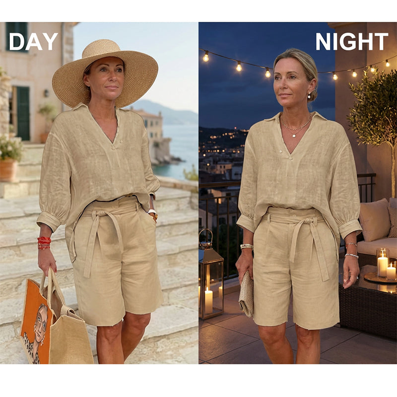 ☀️ È arrivato il best-seller dell'estate 2026! Completo casual da donna composto da un top con scollo a V e pantaloncini