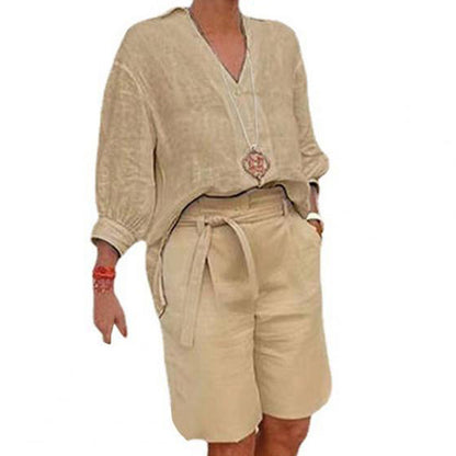 ☀️ È arrivato il best-seller dell'estate 2026! Completo casual da donna composto da un top con scollo a V e pantaloncini