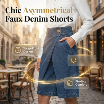 🩳 SCONTO DEL 50% IN QUESTO MOMENTO! ✨ Pantaloncini asimmetrici a gamba larga da donna – Leggeri e fluidi – Orlo irregolare originale, ideali per l'estate o le vacanze – Eleganti e comodi 🌸