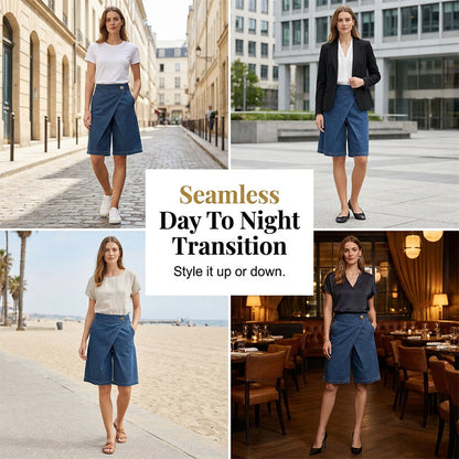 🩳 SCONTO DEL 50% IN QUESTO MOMENTO! ✨ Pantaloncini asimmetrici a gamba larga da donna – Leggeri e fluidi – Orlo irregolare originale, ideali per l'estate o le vacanze – Eleganti e comodi 🌸