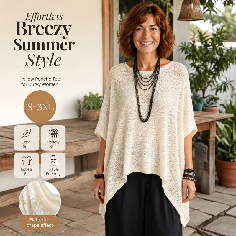 Top in maglia da donna con maniche a pipistrello traforate