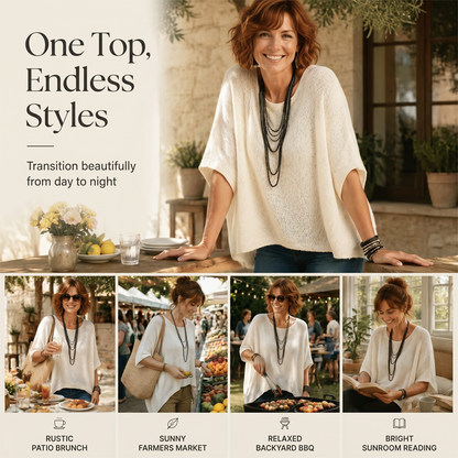⌛Limited-Time Offer-Women’s Hollow-Out Batwing Sleeve Knit Top