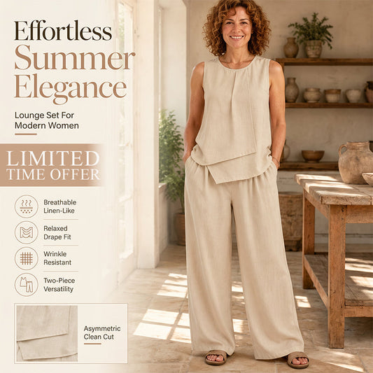 👗✨Set da donna composto da top asimmetrico e pantaloni a gamba larga – Uno stile chic e disinvolto con pantaloni a gamba larga🔥