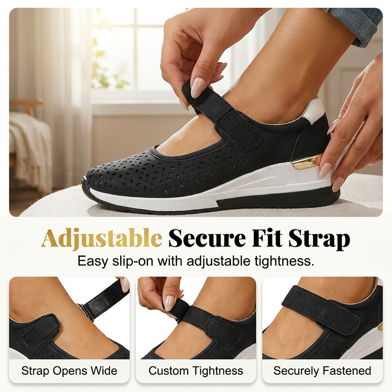 Scarpe con plateau e aperture laterali traspiranti da donna