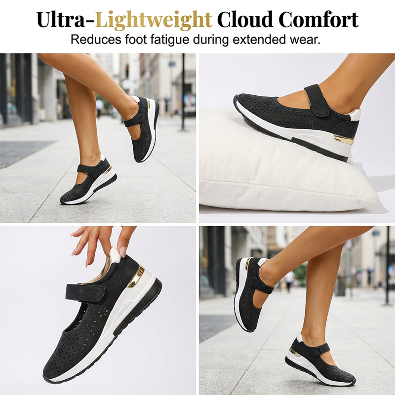 Scarpe con plateau e aperture laterali traspiranti da donna