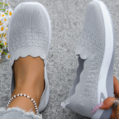 ✨ Tênis Feminino Flyknit Sem Cadarço – Leve, Respirável e Confortável Para o Dia Todo