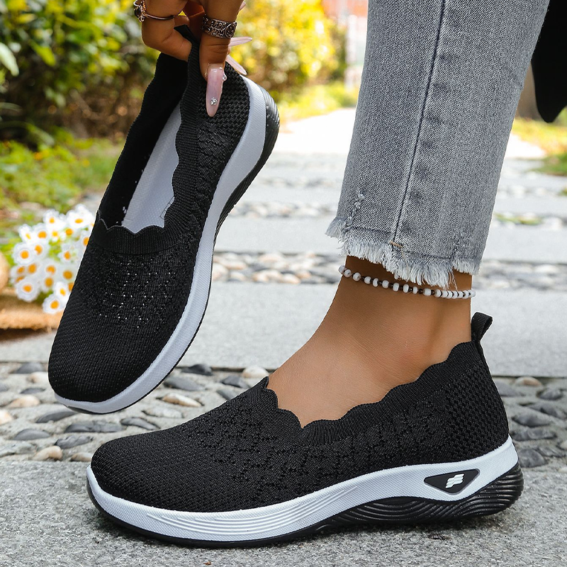 ✨ Tênis Feminino Flyknit Sem Cadarço – Leve, Respirável e Confortável Para o Dia Todo
