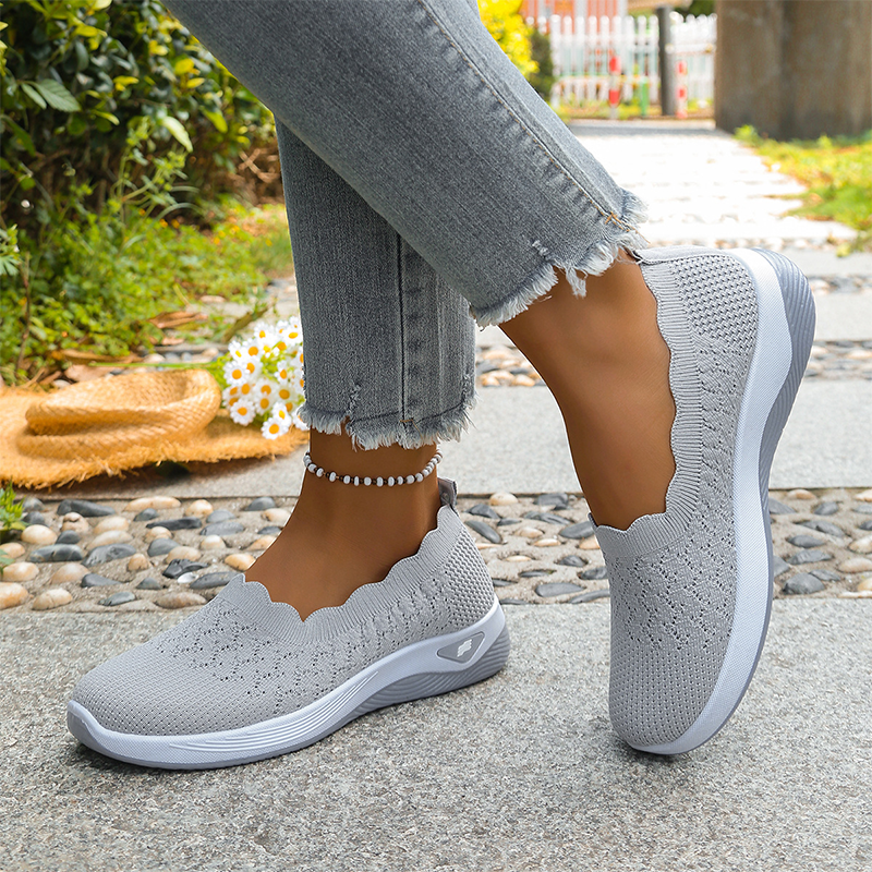 ✨ Tênis Feminino Flyknit Sem Cadarço – Leve, Respirável e Confortável Para o Dia Todo