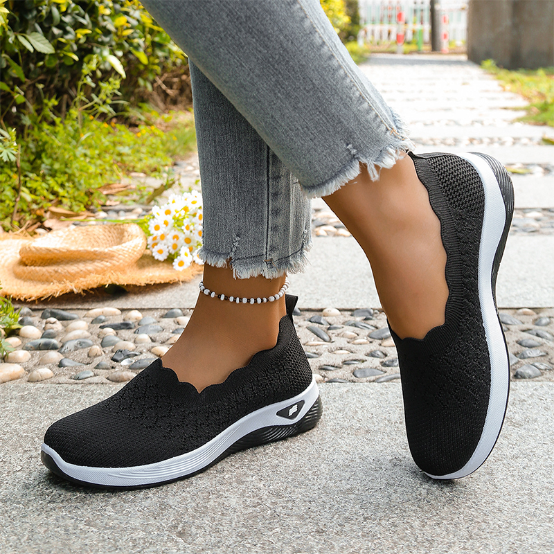 ✨ Tênis Feminino Flyknit Sem Cadarço – Leve, Respirável e Confortável Para o Dia Todo