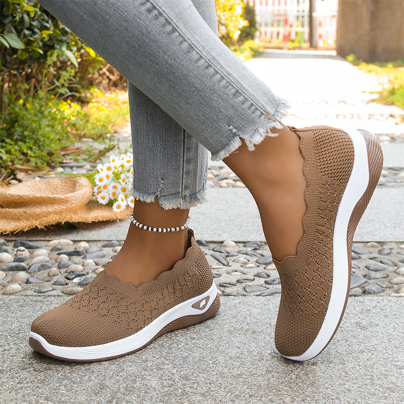 ✨ Tênis Feminino Flyknit Sem Cadarço – Leve, Respirável e Confortável Para o Dia Todo